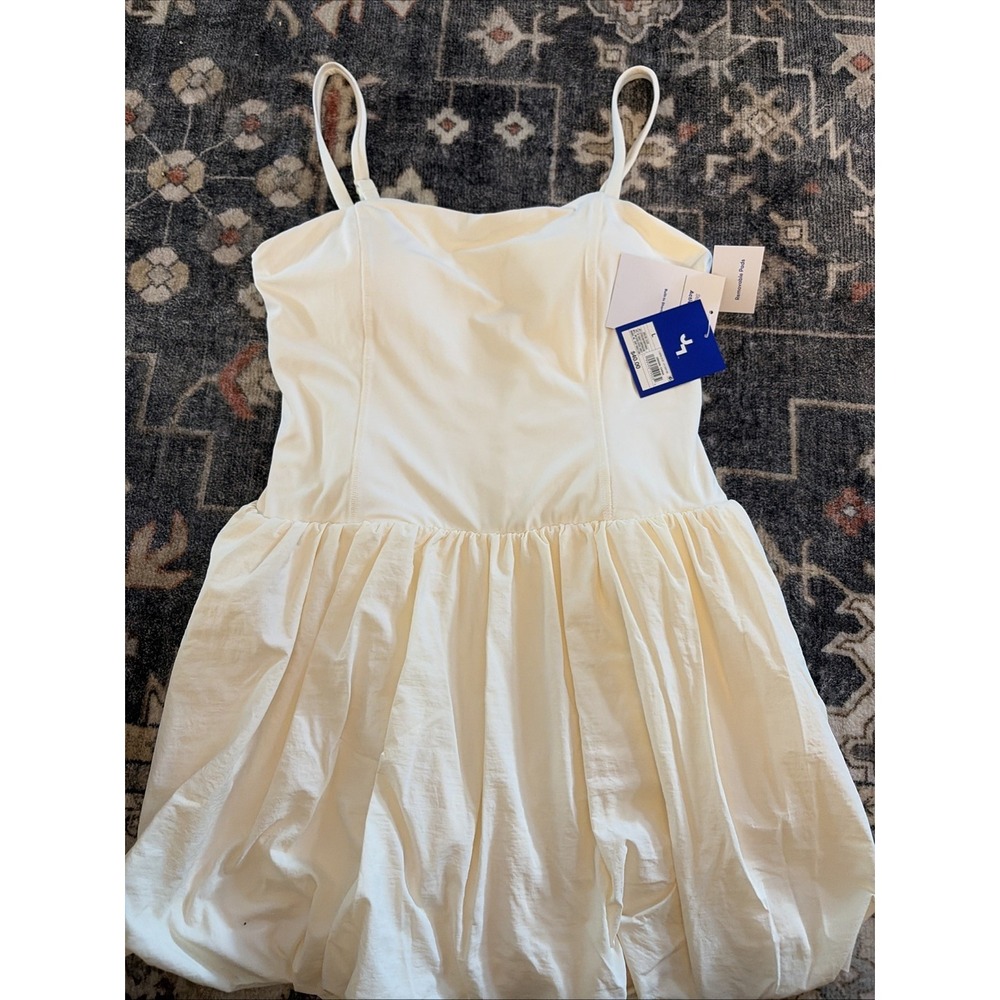 Women's Size Large Bubble Hem Active Dress - JoyLab - Cream